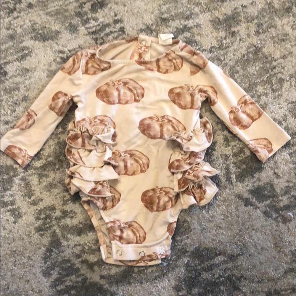 Pumpkin ruffle onsie